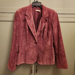 Women's Suede Leather Jacket - Pink